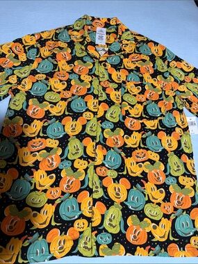 Halloween Pumpkin Print Unisex Shirt - Black/Orange/Green